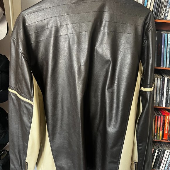 *VINTAGE* Distortion Custom Rags Motorcycle Jacket Dark Brown - Picture 2 of 4